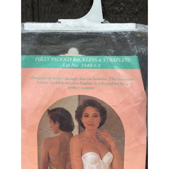 Adonna For JCPenney Fully Padded Backless Strapless Longline Bra 34A Champagne - Picture 2 of 13